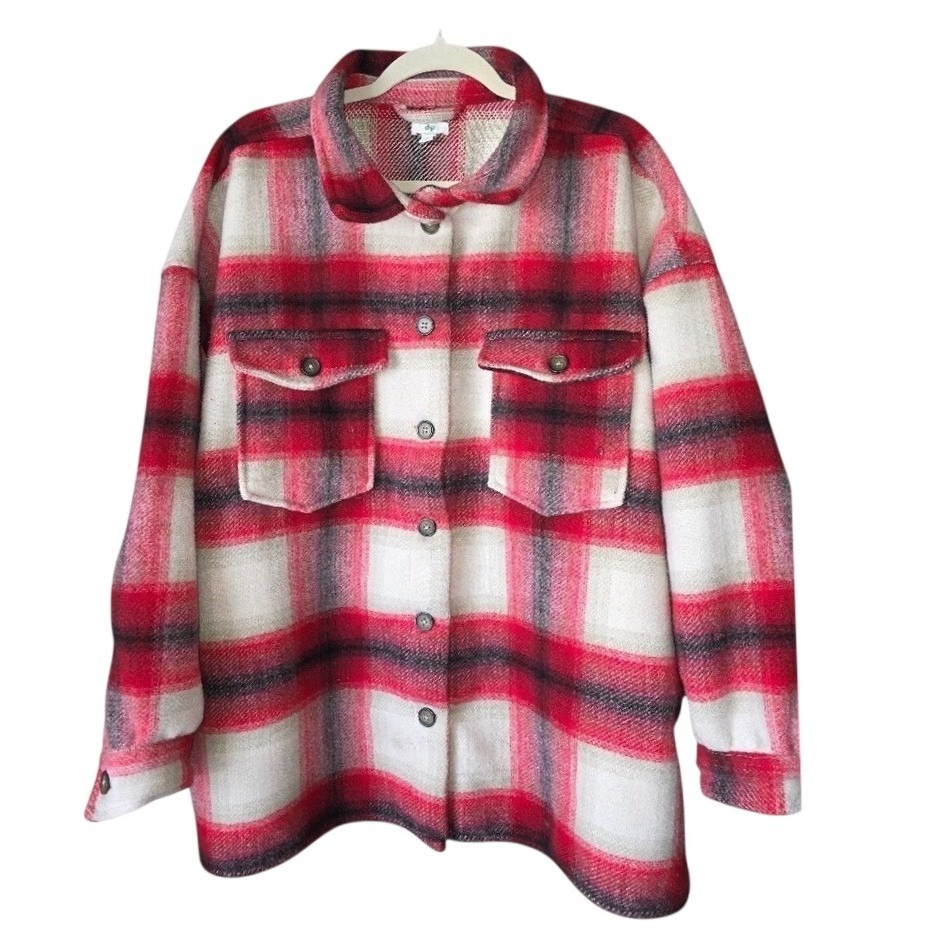 D.I.P Heavyweight Men's Red And White Button-Up Shirt Size 3x With Pockets.